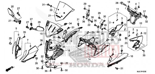 CARENA SUPERIORE CBR650FAJ di 2018